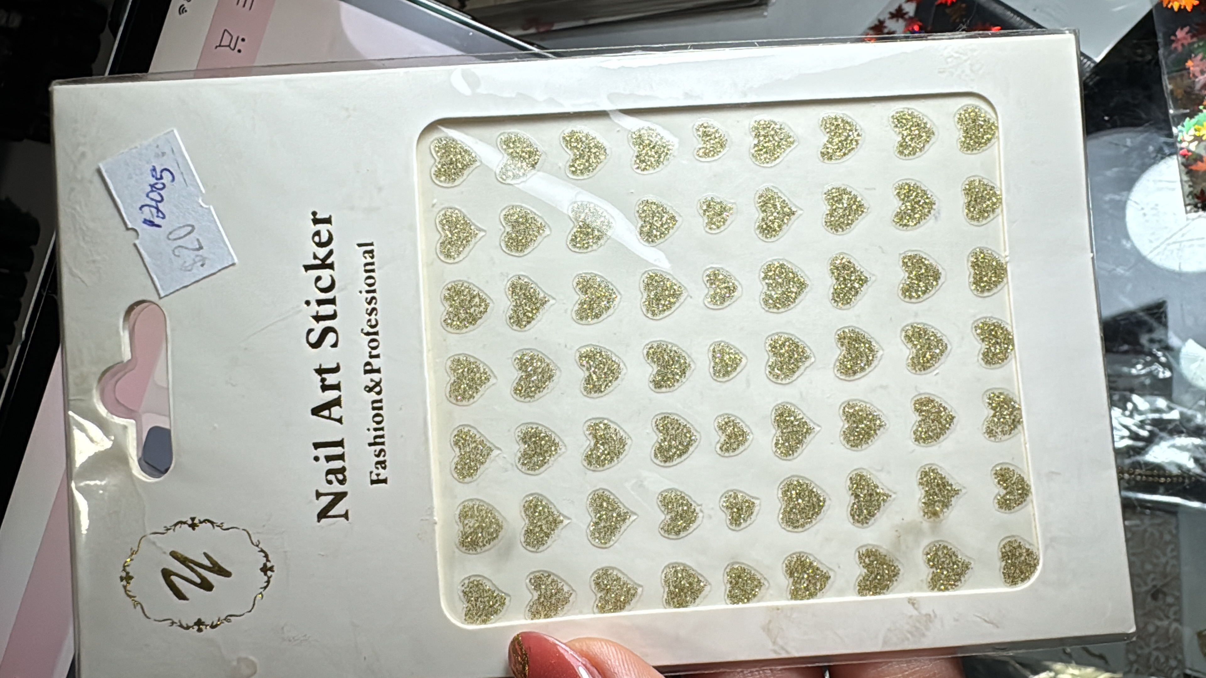 Sticker corazón Dorado Brillos