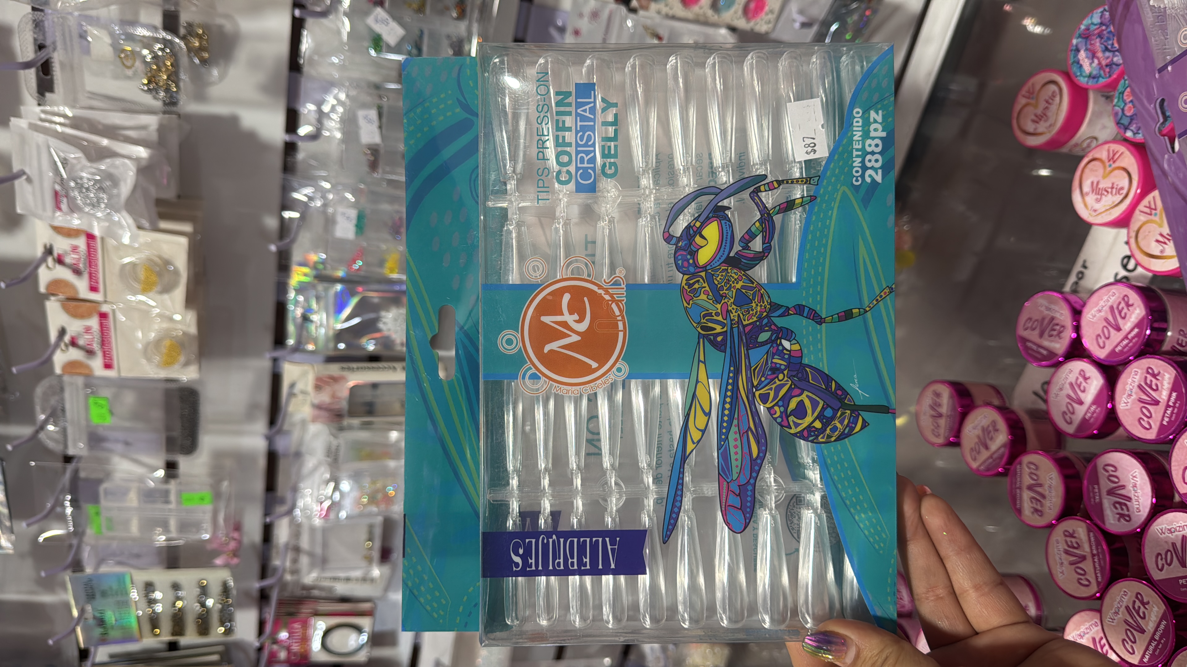 Tips Press On Coffin cristal