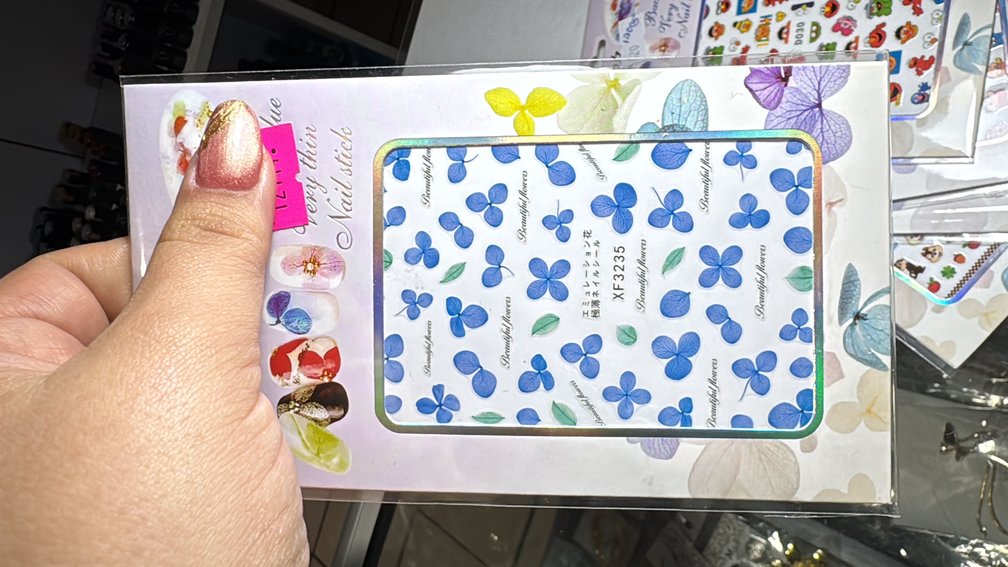 Sticker Flor Azul XF3235