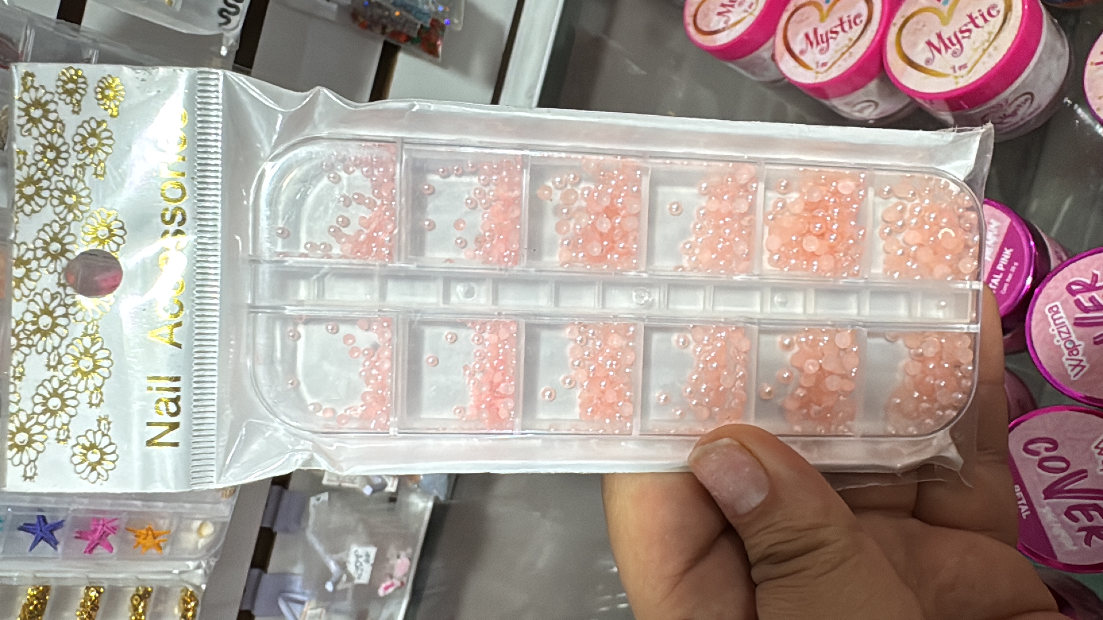 Cartera Media Perla Rosa Pastel