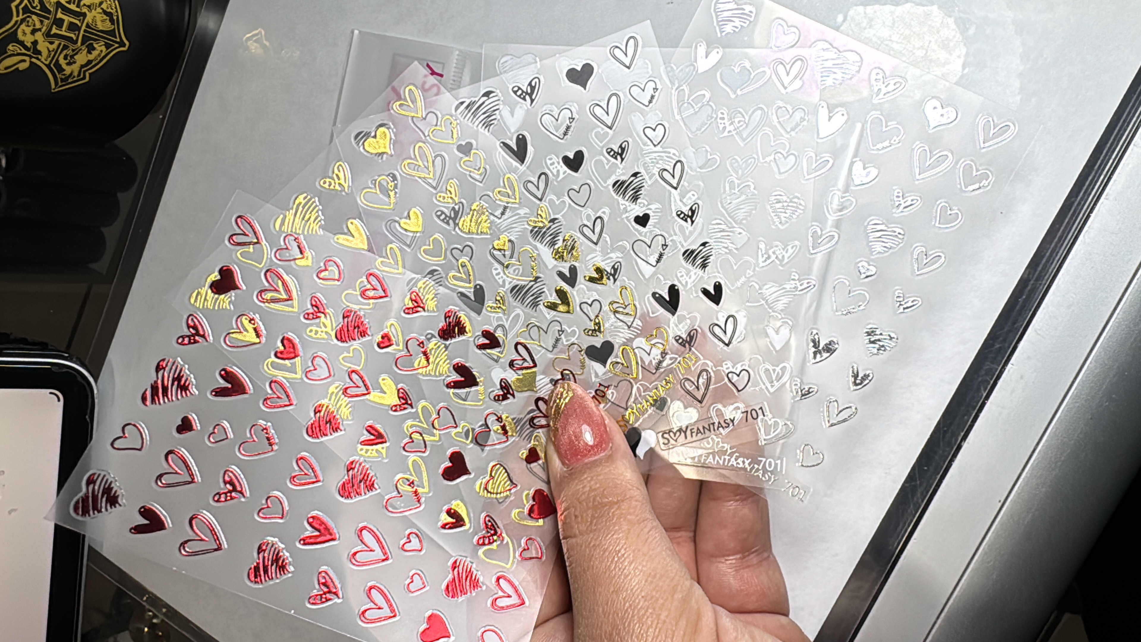 Sticker paquete con 5 Corazones Mix Colores