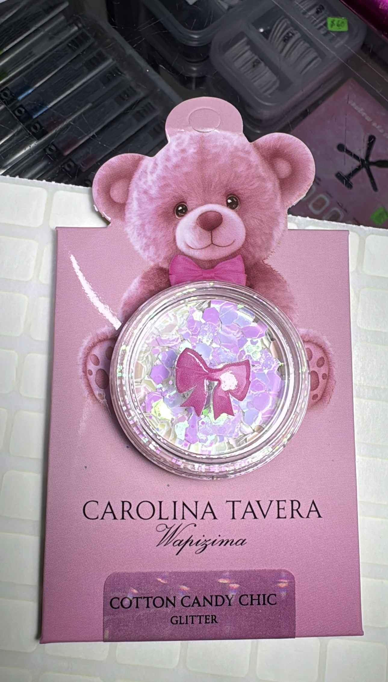 Cotton Candy Chic Glitter Teddy