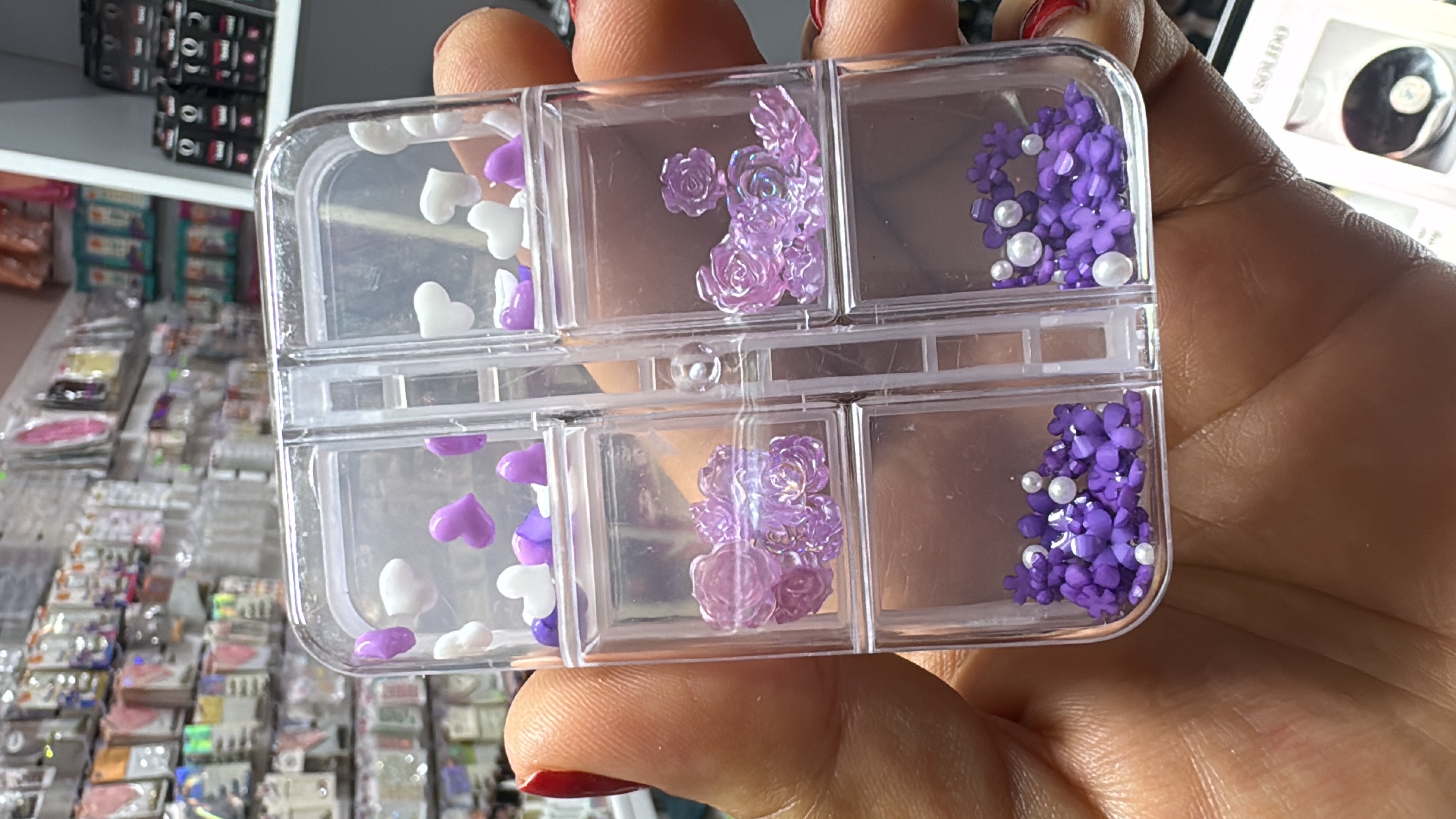 Decoración Flores y Corazones Morado (y012)