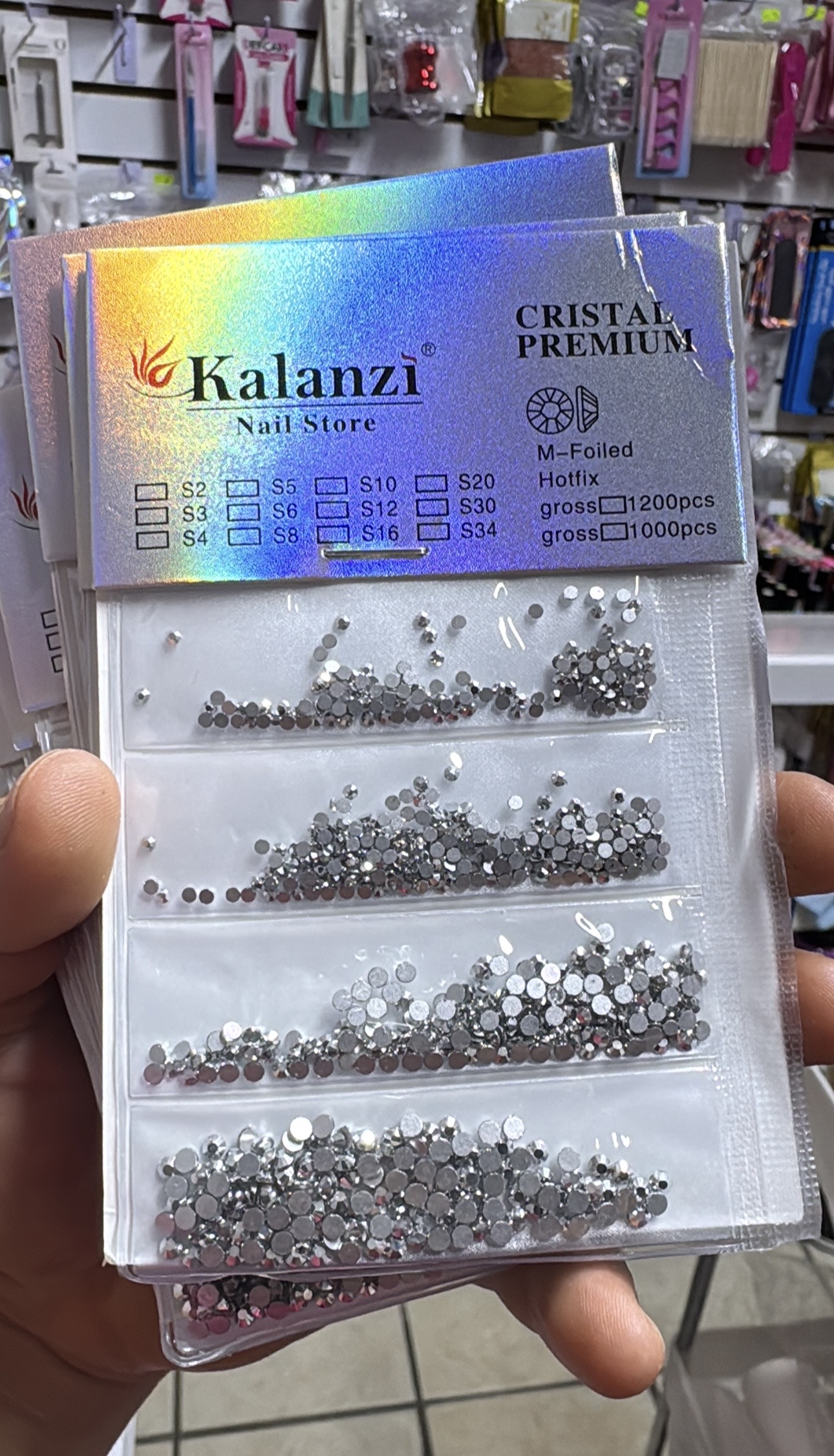 Cartera de cristales Plata (H007)