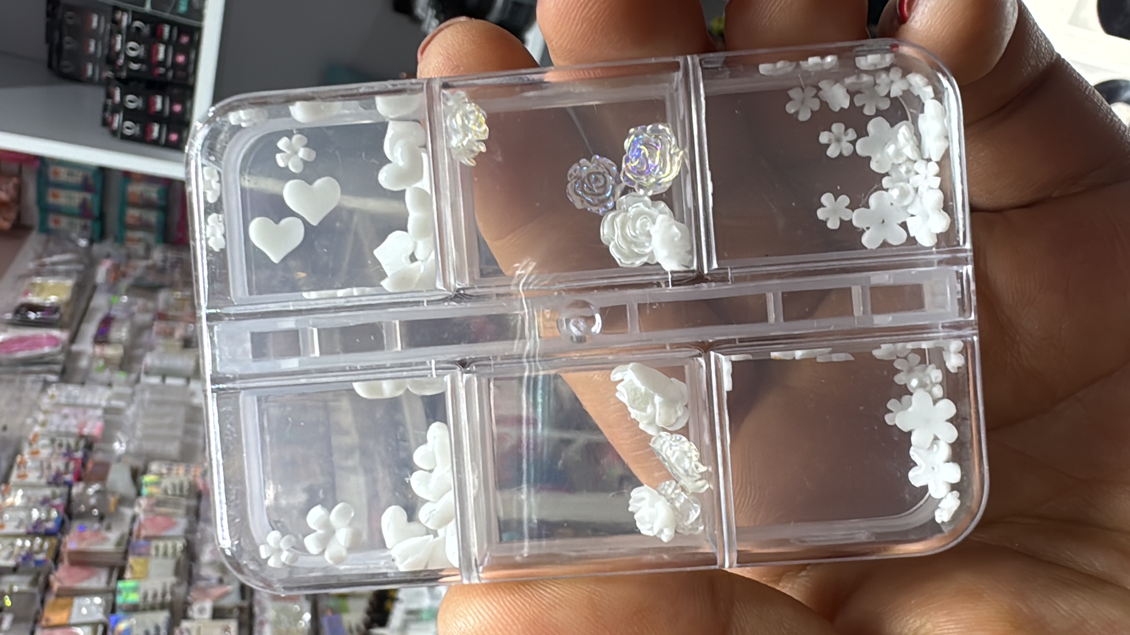 Decoración Flores y Corazones Blanco (y012)