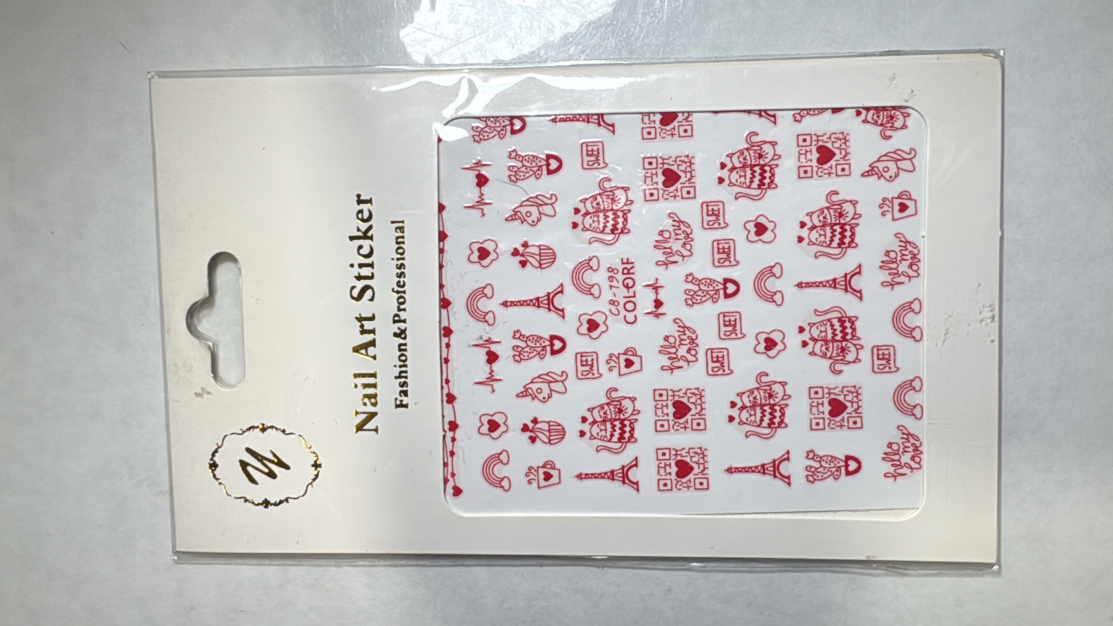 Sticker Hello My Love Rojo