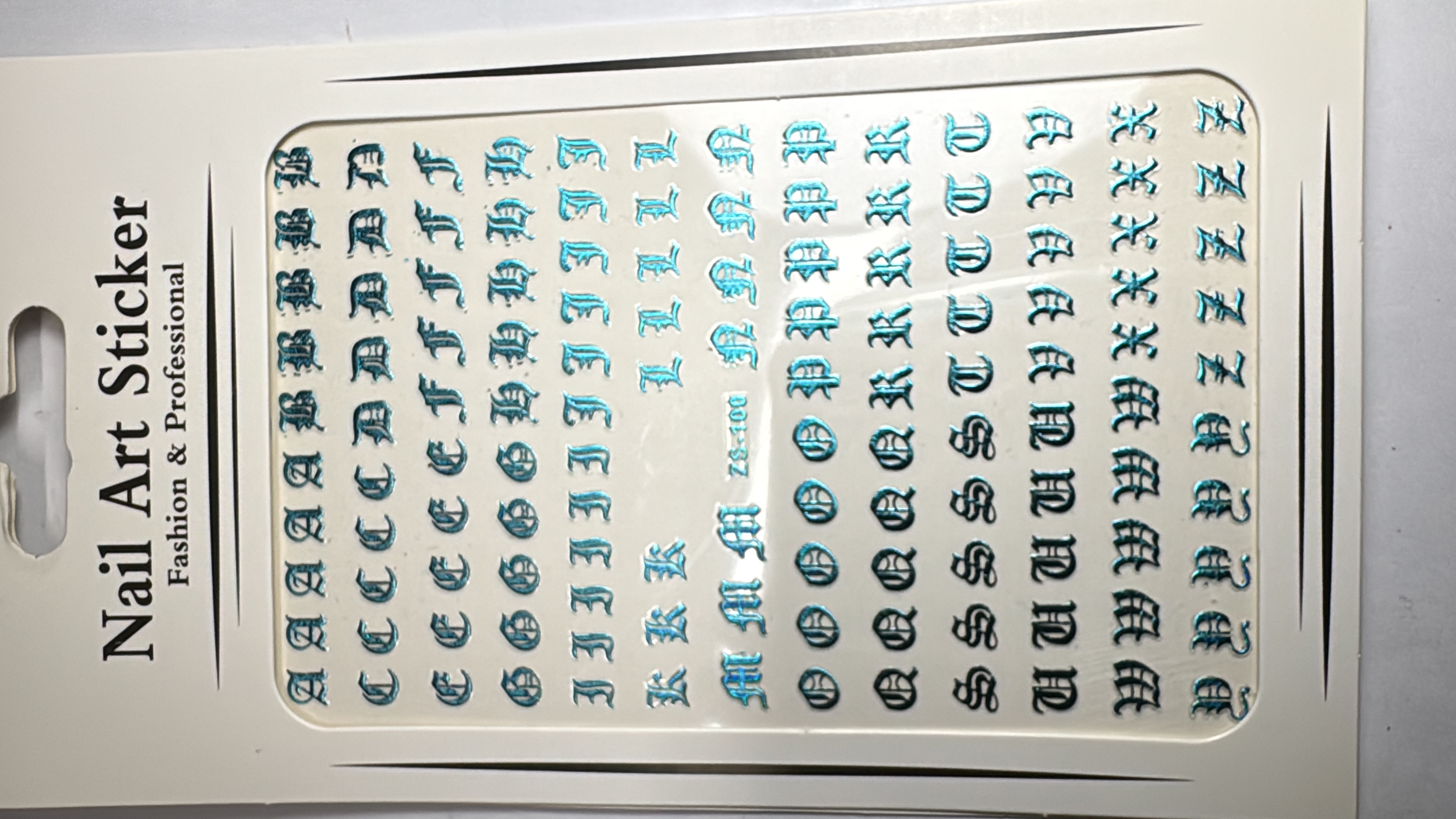 Sticker Letra Gótica Azul (ZS-100)