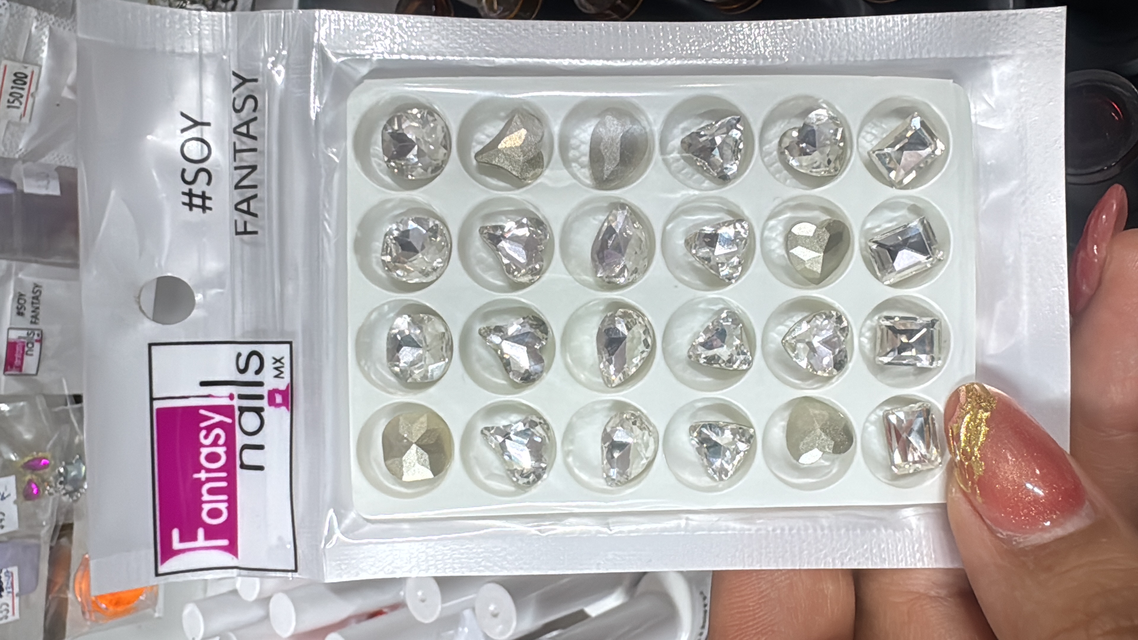 Cartera de cristal de incrustación Plata