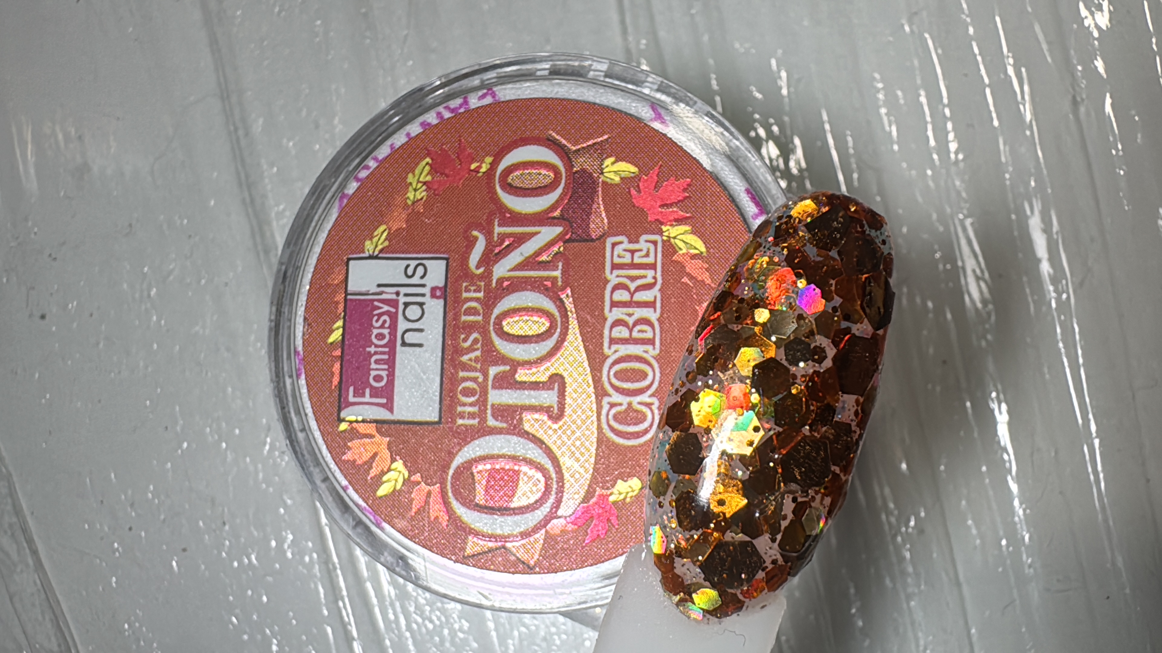 Acrílico Hojas de Otoño Cobre