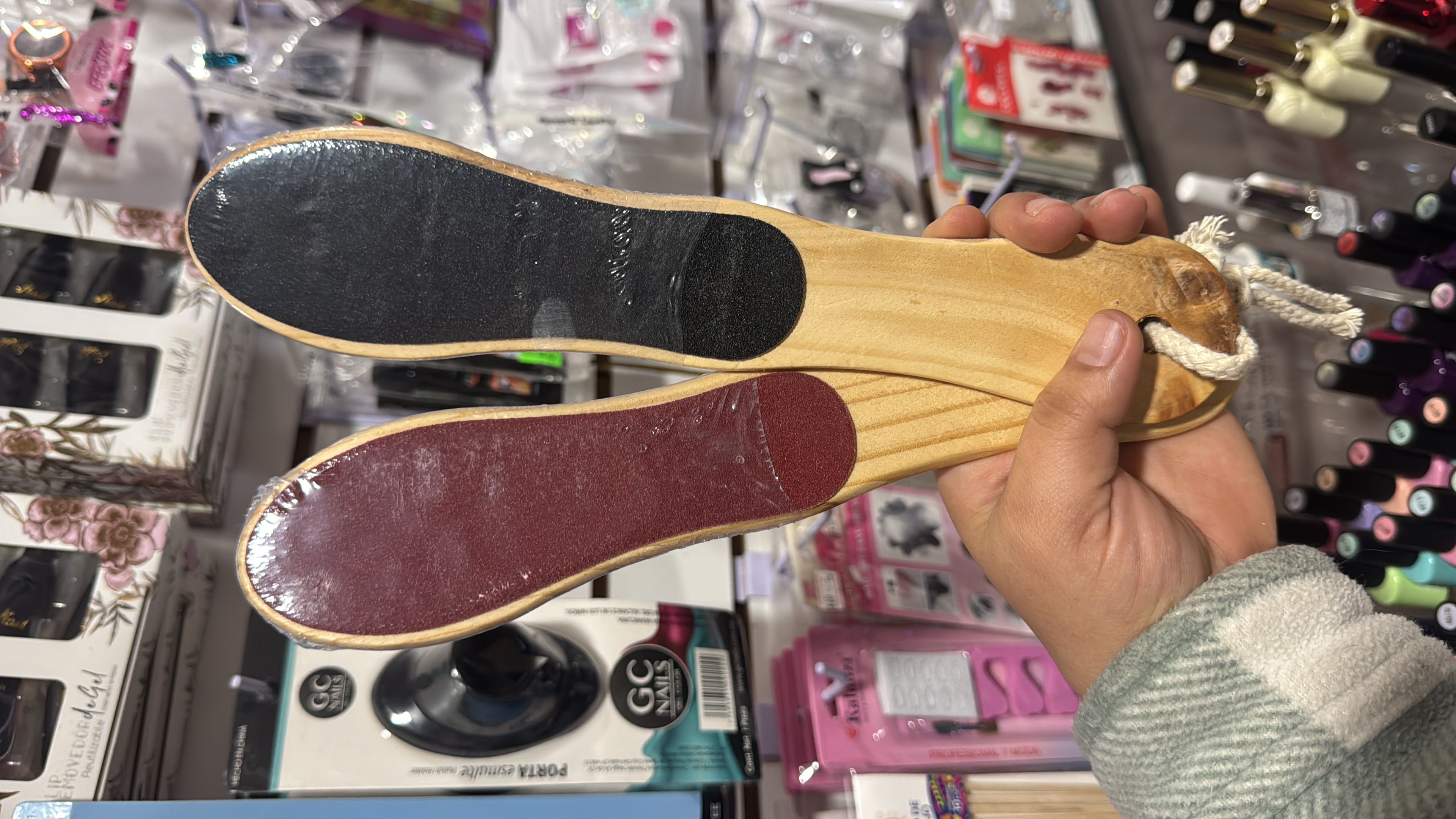 Lima madera para pie