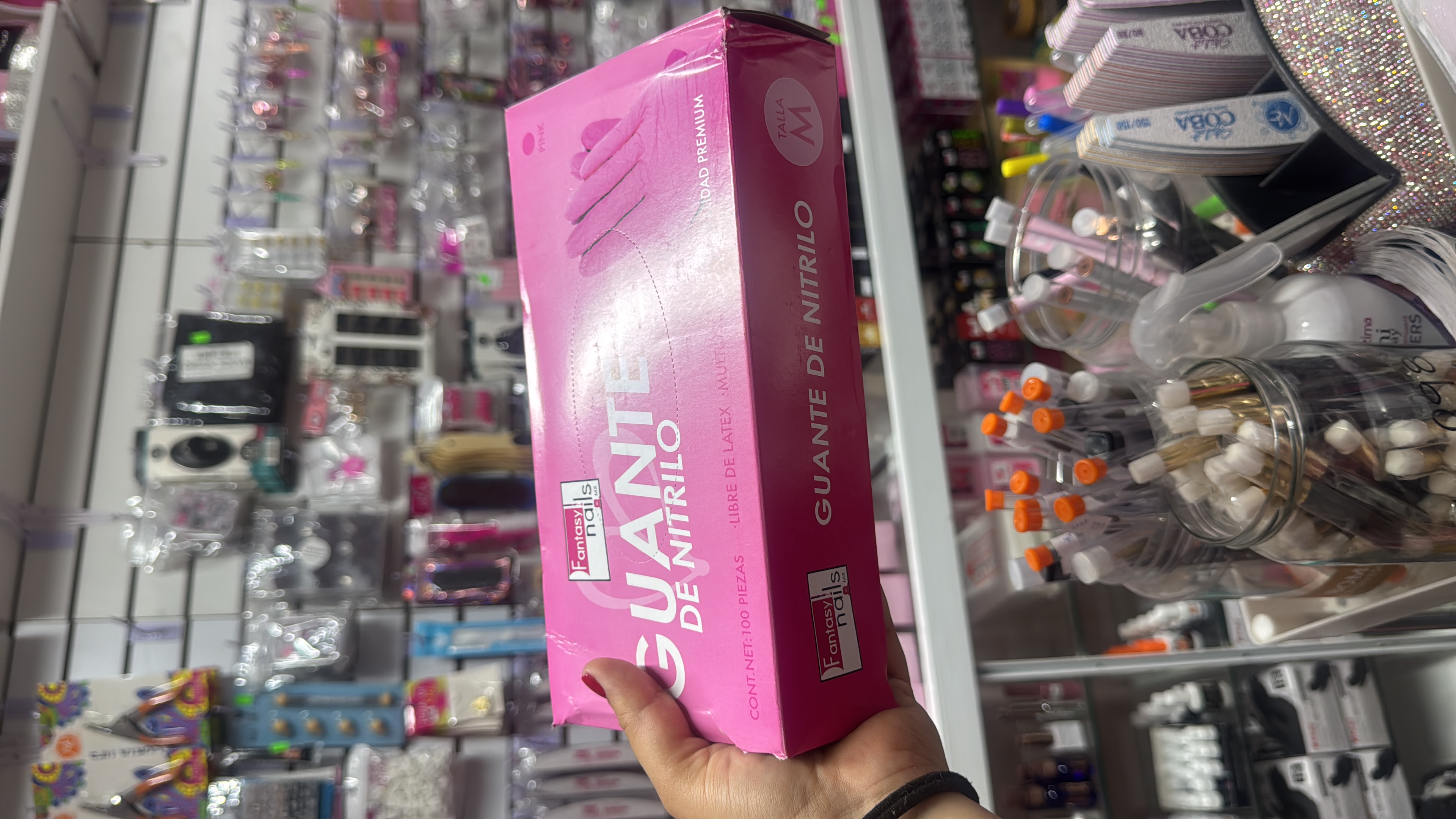 Guantes de Nitrilo Rosa M